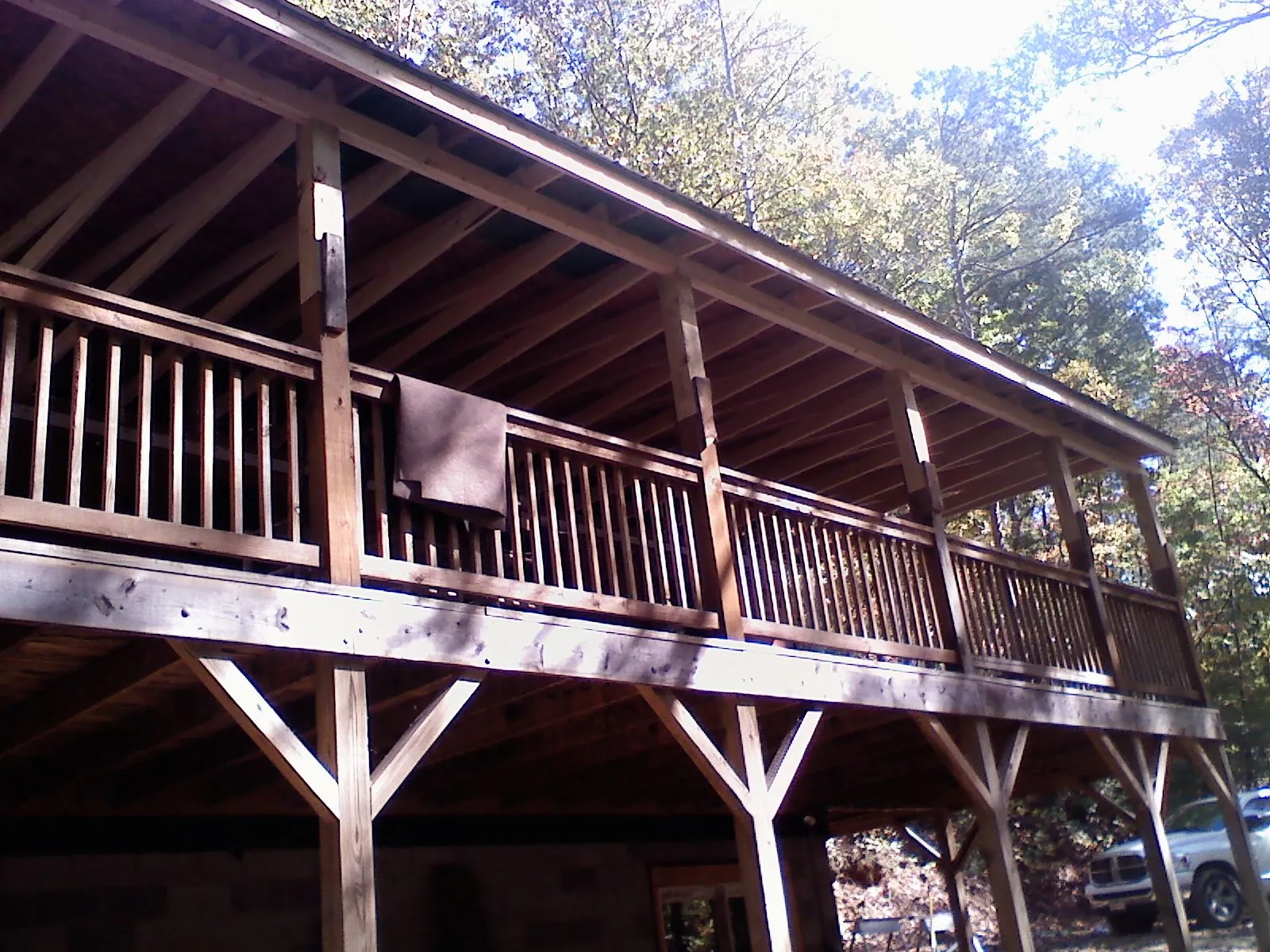 Timber framing under a new elevated porch and deck — Roof Leak Repair in Altaville by Roofing Brothers